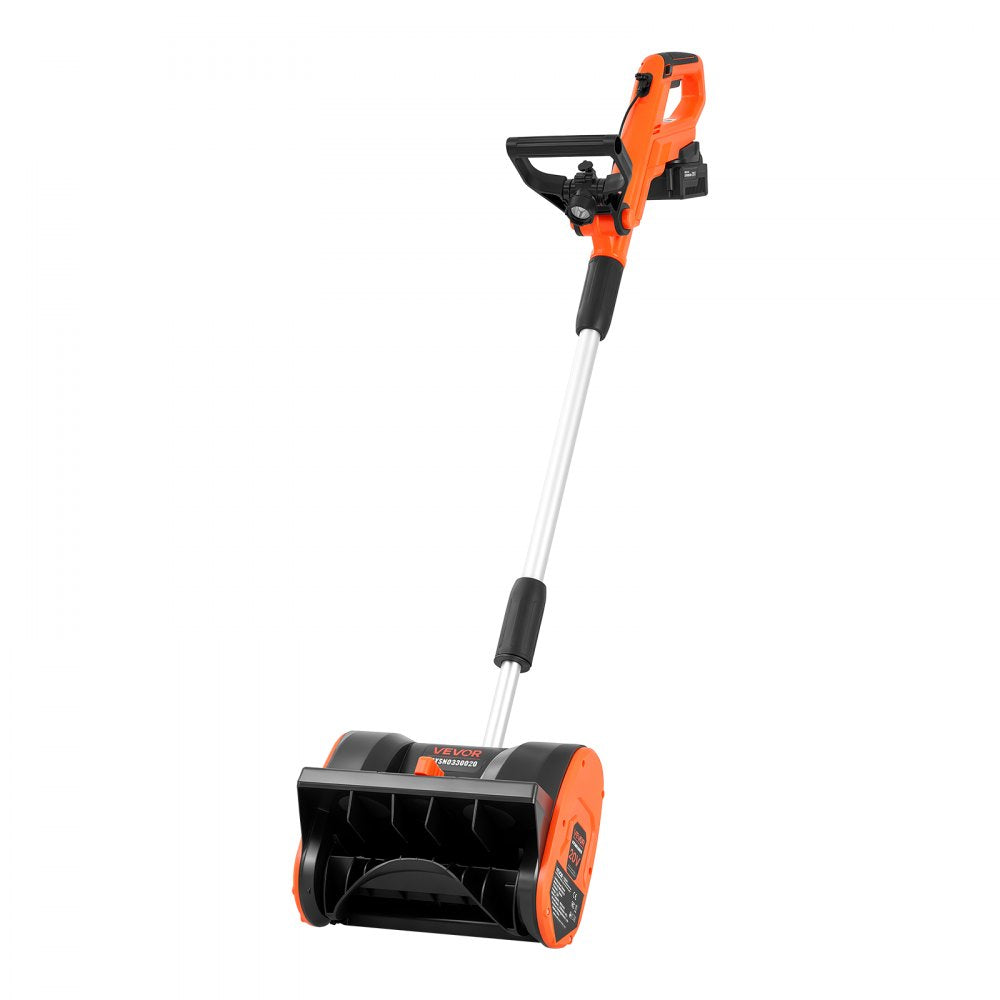 VEVOR Electric Snow Shovel 20V 12" Battery-Powered Cordless Snow Blower, for Driveway Patio Deck, Includes 4Ah Battery and Charger, 20 ft Throw Distance, 60° Chute, LED Light & Adjustable Handle