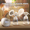 VEVOR Breast Pump, Double Electric Breast Pumps, 4 Modes & 16 Levels, 300mmHg Strong Suction, 2800mAH Rechargeable Anti-Backflow Breastfeeding Pump with LED Display, 18/21mm Inserts, 24/28mm Flanges