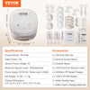 VEVOR Breast Pump, Double Electric Breast Pumps, 4 Modes & 16 Levels, 300mmHg Strong Suction, 2800mAH Rechargeable Anti-Backflow Breastfeeding Pump with LED Display, 18/21mm Inserts, 24/28mm Flanges