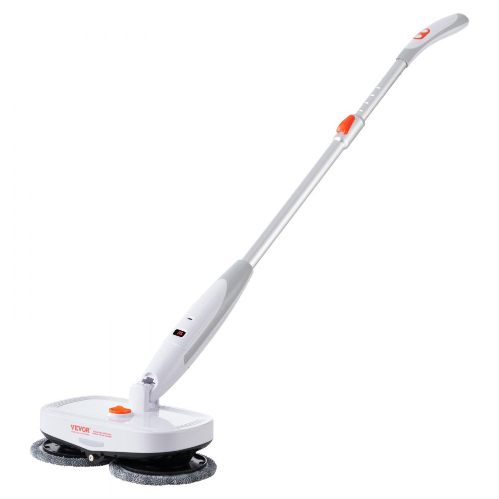 VEVOR Cordless Electric Mop, Electric Spin Mop with Water Tank, up to 40 mins Battery, LED Headlight, Dual Mop Heads, 4 Microfiber Pads & 4 Trapezoid Microfiber Pads, for Hardwood/Tile Floor Cleaning