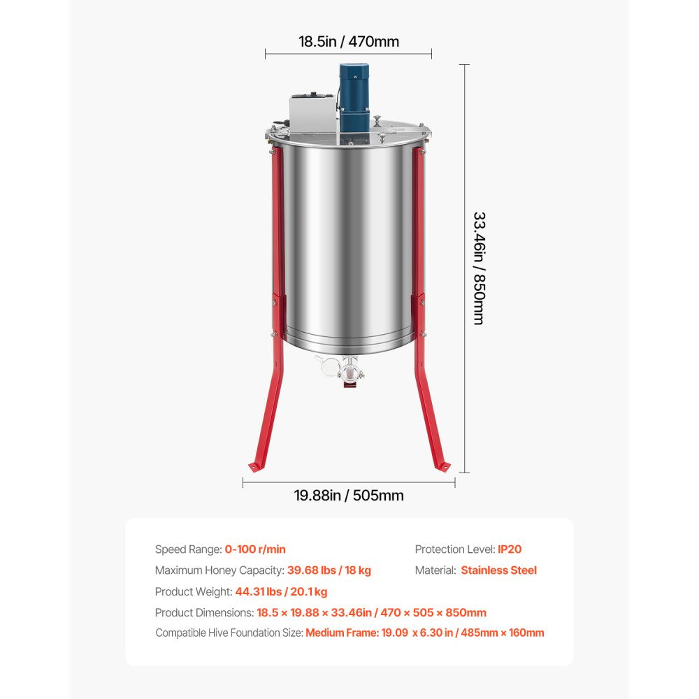 Product dimensions and key specs graphic