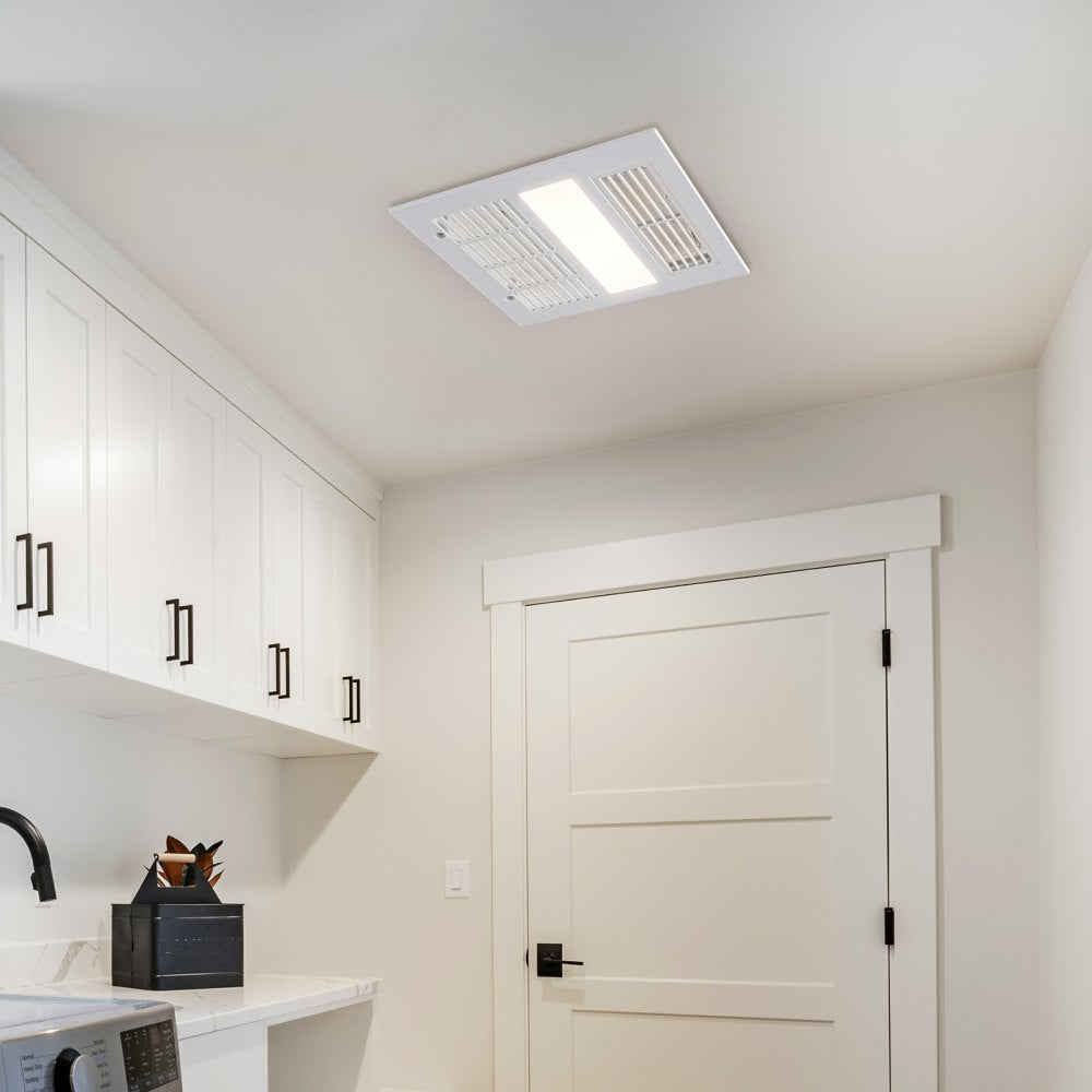 VEVOR Bathroom Exhaust Fan, 1500W Heating, 110 CFM High-Efficiency Ventilation, 1.5sones Low Noise Operation, Energy-Saving Bathroom Ceiling Fan, For Various Ceilings