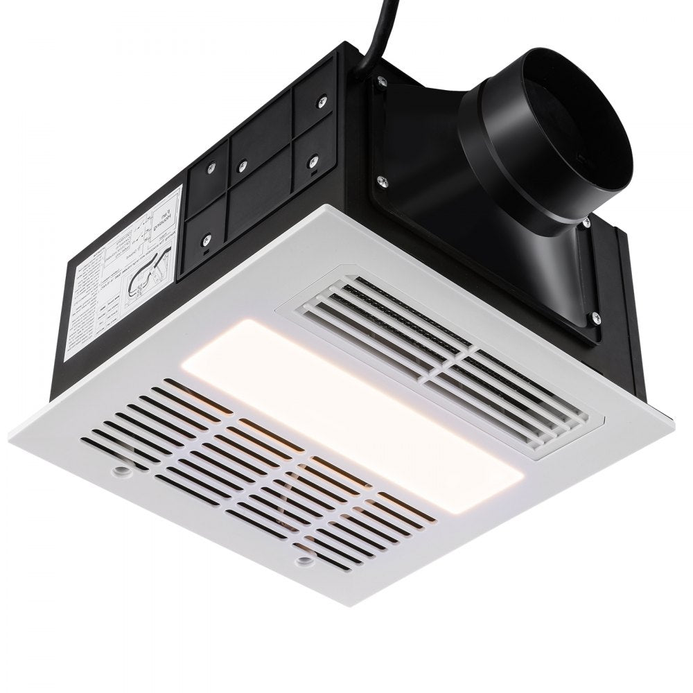 VEVOR Bathroom Exhaust Fan, 1500W Heating, 110 CFM High-Efficiency Ventilation, 1.5sones Low Noise Operation, Energy-Saving Bathroom Ceiling Fan, For Various Ceilings