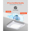 VEVOR Bathroom Exhaust Fan with LED Light, 130 CFM Bathroom Vent Three Gear Color Temp, 1.5 Sones Low-Noise, Premium AC Motor Ceiling Fan for Laundry Room, Storage Room, Home Ventilation, White