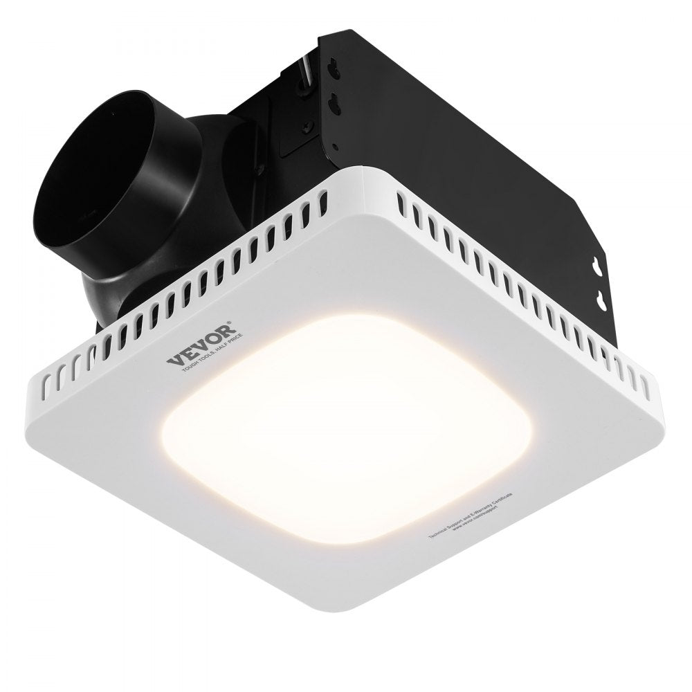 VEVOR Bathroom Exhaust Fan, 110 CFM High-Efficiency Ventilation, 1.5sones Low Noise Operation All-Copper Motor, Energy-Saving Bathroom Ceiling Fan, No Need For Attic Access, For Various Ceilings