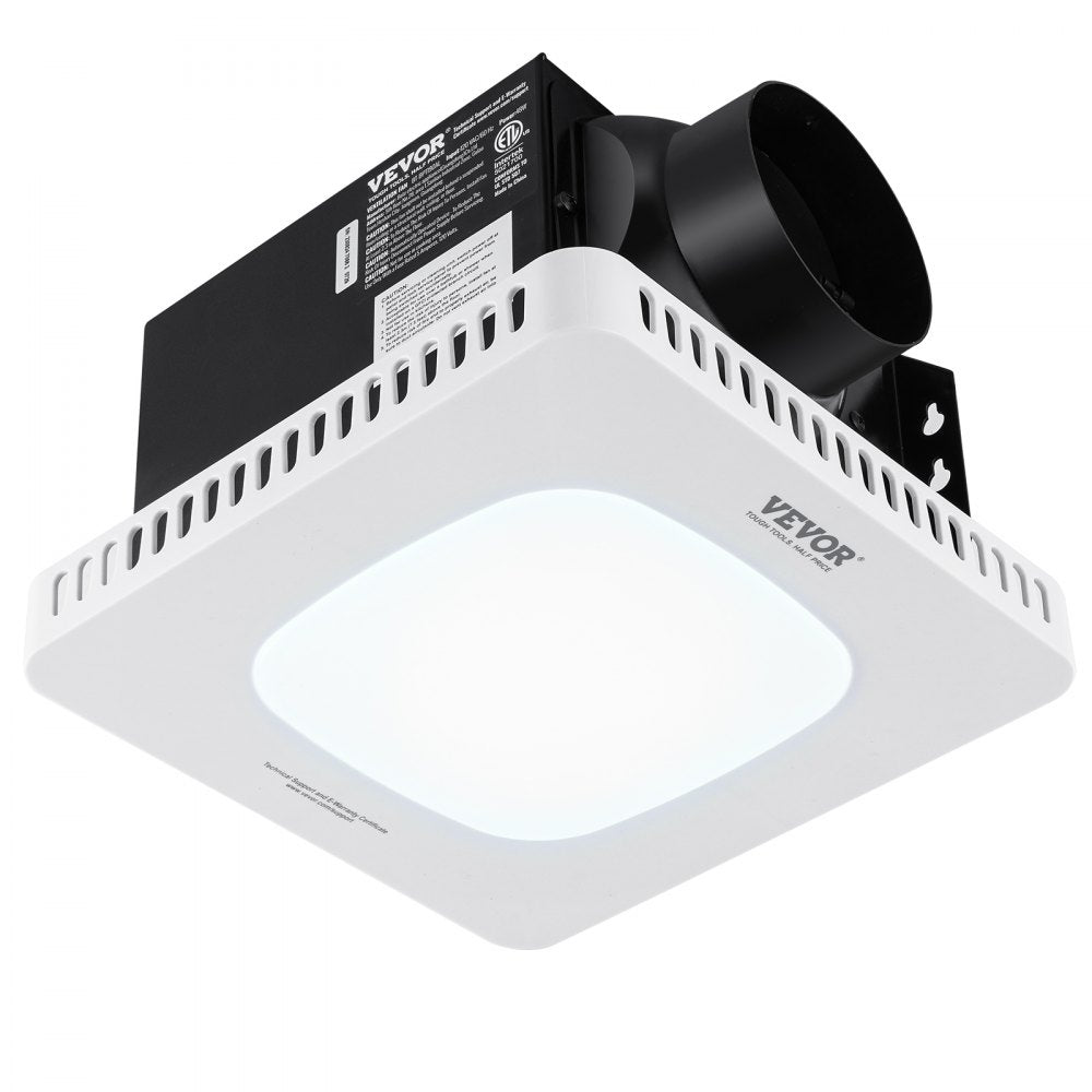 VEVOR Bathroom Exhaust Fan, 80 CFM High-Efficiency Ventilation, 1.5sones Low Noise Operation All-Copper Motor, Energy-Saving Bathroom Ceiling Fan, No Need For Attic Access, For Various Ceilings
