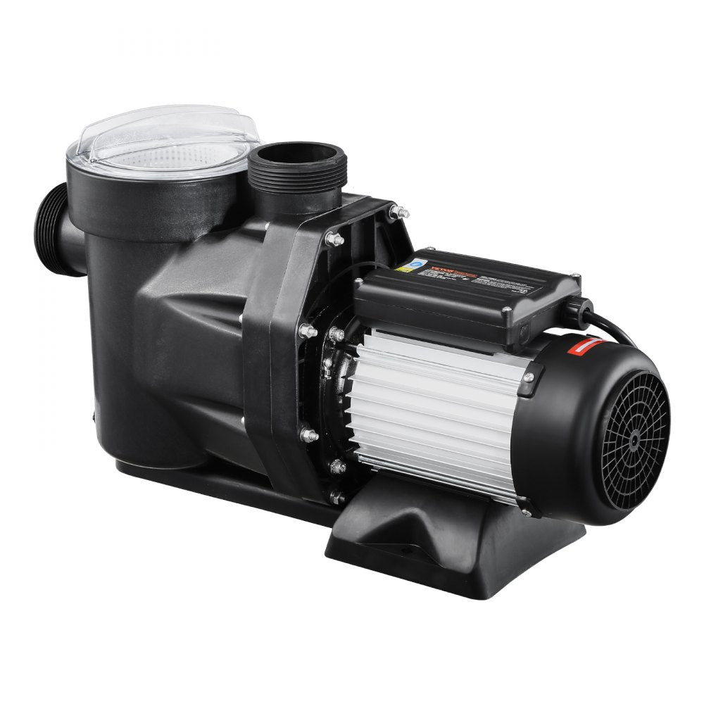 VEVOR Above Ground Pool Pump, 2.5 HP, 148 GPM Max Flow Single Speed Swimming Pool Pump, 220V 3450 RPM 62 ft Max Head Lift with PP Shell Strainer Basket, 122°F Max Water Temperature, for Hot Tubs Spas