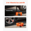 VEVOR Electric Car Jack, 5 Tons /11000 lbs, Electric Scissor Jack with Built-In Inflator, 12V Adjustable Tire Change Replacement with Secure Hammer & LED Light, Portable Jack kit for Sedan, SUV, Truck