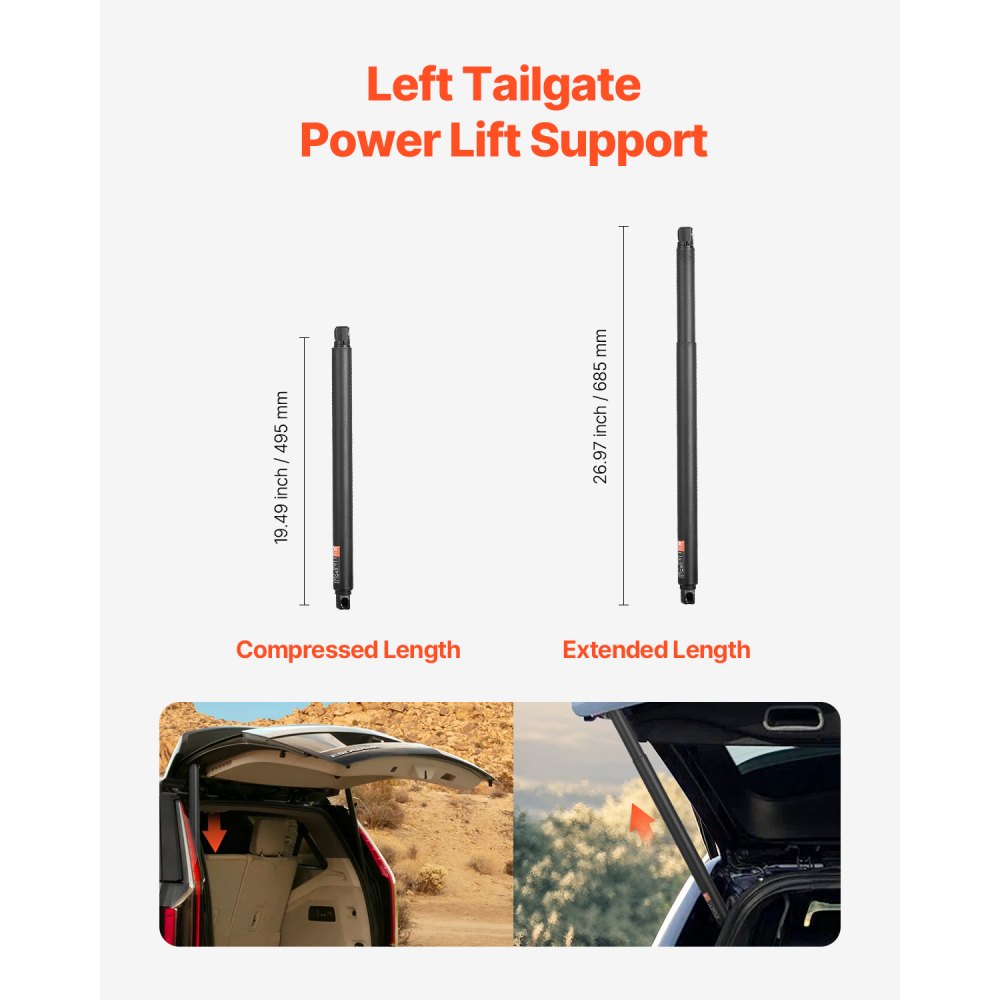 VEVOR Rear Left & Right Tailgate Power Lift Support, Compatible with 2015-2020 Cadillac Escalade/Escalade ESV, Electric Tailgate Liftgate Power Hatch Shock Strut Replace OE# 84306929 23226162 (2PCS)