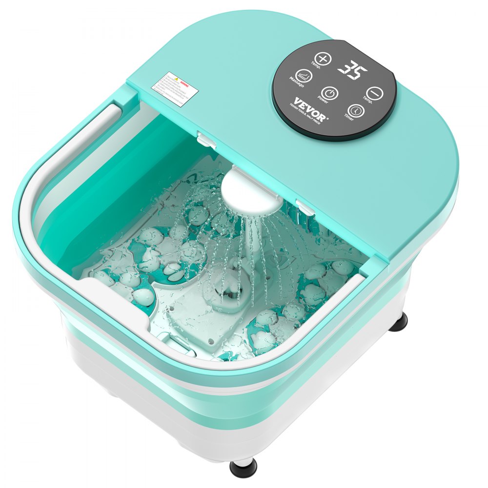 VEVOR Collapsible Foot Spa Bath Massager, 95°F - 118°F Heated Pedicure Foot Bath Tub with Adjustable Water Shower, 30 Massage Rollers, Feet Soaking Tub with Remote Control & Timer for Stress Relief