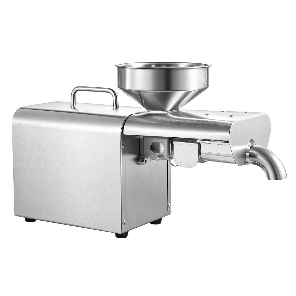 VEVOR Oil Press Machine, 8.27 LBS/H Capacity, 750W Oil Extractor Machine, Automatic Electric Oil Maker for Home Commercial Use, 122℉–572℉ Hot Pressing for Peanuts Sesames Soybeans Almonds