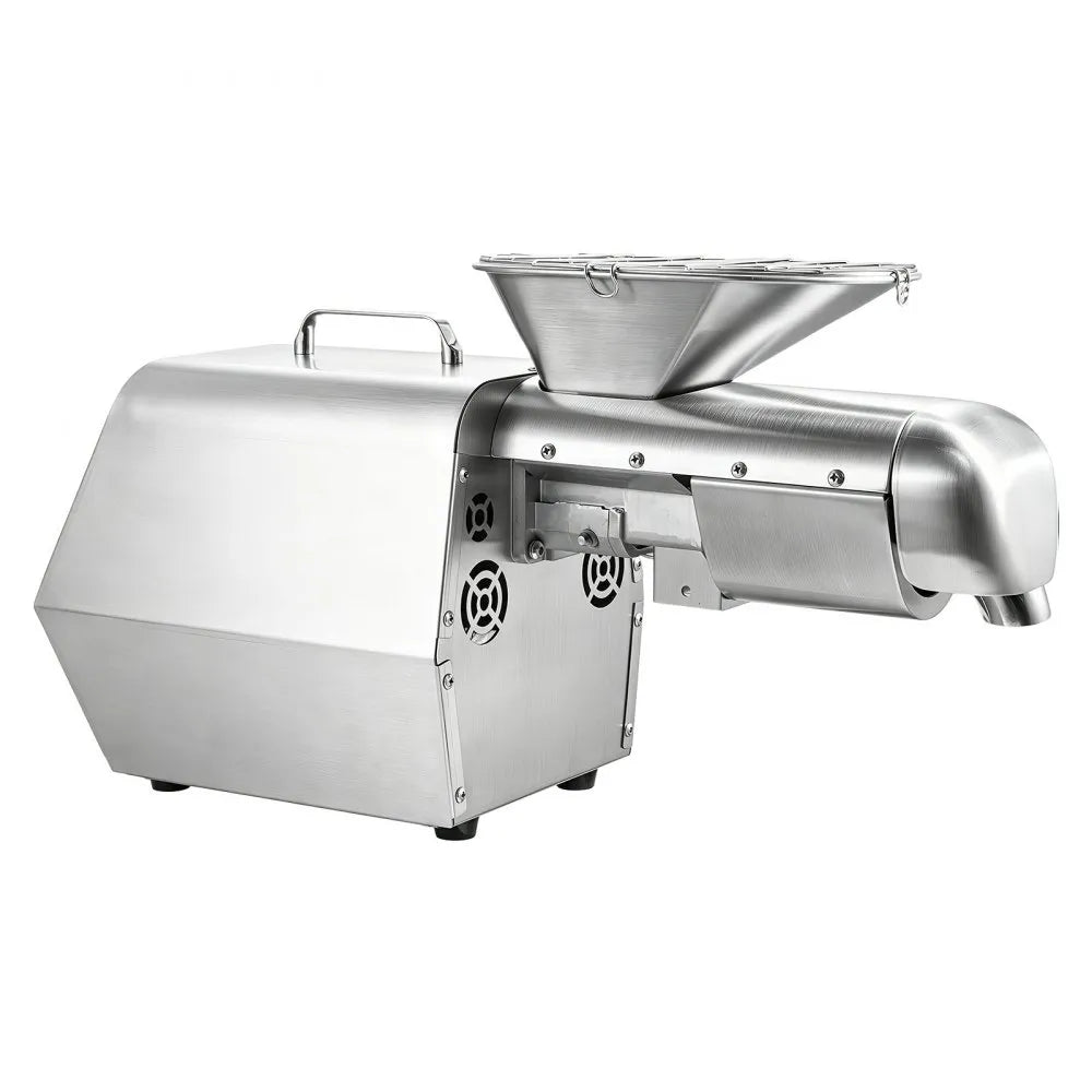 VEVOR Oil Press Machine, 11 LBS/H Capacity, 1250W Oil Extractor Machine, Automatic Electric Oil Maker for Home Commercial Use, 122℉–572℉ Hot & Cold Pressing for Peanuts Sesames Soybeans Almonds