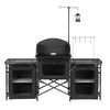 VEVOR Folding Camping Table, Outdoor Portable Table, Quick Set-up Kitchen Cook Station, with Storage Organizer, Telescoping Legs, a Detachable Windscreen, Carrying Bag, for Picnic BBQ RV Traveling