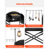 VEVOR Camping Kitchen Table, Outdoor Camp Cooking Table, Aluminum Portable Cook Station with Storage Cupboard, Carrying Bag, Detachable Windscreen, Quick Set-up for BBQ Party Picnic RV Travel, Black