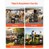 VEVOR Camping Kitchen Table, Outdoor Camp Cooking Table, Aluminum Portable Cook Station with Storage Cupboard, Carrying Bag, Detachable Windscreen, Quick Set-up for BBQ Party Picnic RV Travel, Black