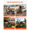 VEVOR Camping Kitchen Table, Outdoor Camp Cooking Table, Aluminum Portable Cook Station with 3 Storage Cupboard, Carrying Bag, Detachable Windscreen, Quick Set-up for BBQ Party Picnic RV Travel, Black