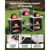 VEVOR Folding Camping Table, Outdoor Portable Aluminum Lightweight Table, Quick Set-up Kitchen Cook Station, with Storage Organizer, Detachable Windscreen, Carrying Bag, Ideal for Picnic BBQ Traveling