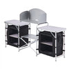 VEVOR Folding Camping Table, Outdoor Portable Aluminum Lightweight Table, Quick Set-up Kitchen Cook Station, with Storage Organizer, Detachable Windscreen, Carrying Bag, Ideal for Picnic BBQ Traveling