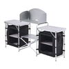 VEVOR Folding Camping Table, Outdoor Portable Aluminum Lightweight Table, Quick Set-up Kitchen Cook Station, with Storage Organizer, Detachable Windscreen, Carrying Bag, Ideal for Picnic BBQ Traveling