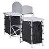 VEVOR Folding Camping Table, Outdoor Portable Aluminum Lightweight Table, Quick Set-up Kitchen Cook Station, with Storage Organizer, Detachable Windscreen, Carrying Bag, Ideal for Picnic BBQ Traveling