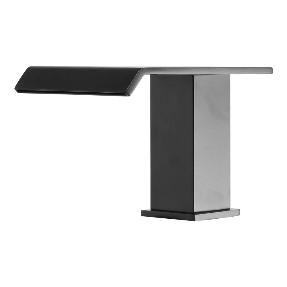 VEVOR Roman Tub Faucet, 3 Hole Waterfall Bathtub Faucet, Roman Bathtub Faucets Set with 2 Handles, Deck Mount Bath Tub Faucets Set for Pet Washing, Baby Care, Adult Bathing, Matte Black, Drip-Free