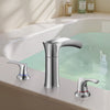 VEVOR Roman Tub Faucet, 3 Hole Waterfall Bathtub Faucet, Zinc Alloy Bath Tubs Faucets Set with 2 Handles, Deck Mount Bath Tub Faucets Set for Pet Washing, Adult Bathing, Silver, Hot & Cold Control