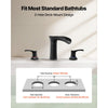VEVOR Roman Tub Faucet, 3 Hole Waterfall Bathtub Faucet, Zinc Alloy Bath Tubs Faucets Set with 2 Handles, Deck Mount Bath Tub Faucets Set for Pet Washing, Baby Care, Adult Bathing, Matte Black