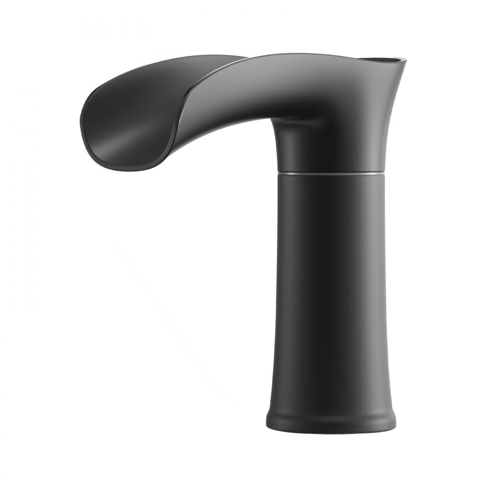 VEVOR Roman Tub Faucet, 3 Hole Waterfall Bathtub Faucet, Zinc Alloy Bath Tubs Faucets Set with 2 Handles, Deck Mount Bath Tub Faucets Set for Pet Washing, Baby Care, Adult Bathing, Matte Black