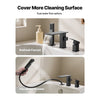 VEVOR Roman Tub Faucet, 3 Hole Waterfall Bathtub Faucet, Roman Bathtub Faucets Set with Shower Head & 1 Handle, Deck Mount Bath Tub Faucets Set for Pet Washing, Baby Care, Adult Bathing, Matte Black