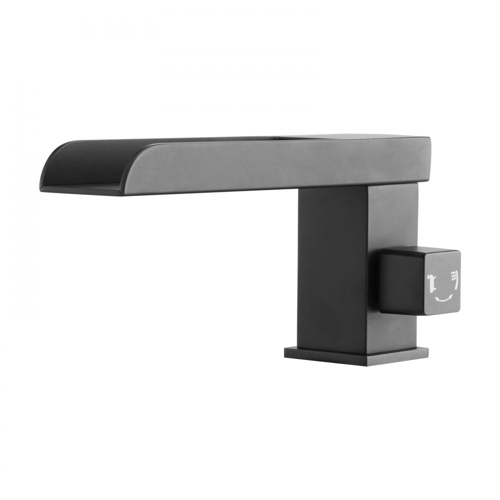 VEVOR Roman Tub Faucet, 3 Hole Waterfall Bathtub Faucet, Widespread Roman Tub Faucets with Shower Head & 1 Handle, Romans Bathtub Faucets for Pet Washing, Adult Bathing, Matte Black, Dual Water Flow