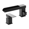 VEVOR Roman Tub Faucet, 3 Hole Waterfall Bathtub Faucet, Widespread Roman Tub Faucets with Shower Head & 1 Handle, Romans Bathtub Faucets for Pet Washing, Adult Bathing, Matte Black, Dual Water Flow