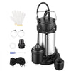VEVOR Submersible Sump Pump 1 HP 5300 GPH Max Stainless Steel Sewage Pump, for Basement Septic Tank Residential Effluent, with Automatic Tethered Float Switch, 1.5-Inch NPT Discharge, 36 ft Max Lift