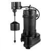 VEVOR Submersible Sewage Pump, 1/3 HP, 3000 GPH Cast Iron Sewage/Effluent Pump with Automatic Float Switch, 1.5-Inch NPT Discharge, 120V, 25 ft Lift, for Basement, Septic Tank, Residential Sump Basin
