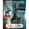 VEVOR Submersible Sewage Pump, 1 HP, 5200 GPH Cast Iron Sewage/Effluent Pump with Automatic Tethered Float Switch, 2-Inch NPT Discharge, 120V, 25 ft Max Lift, for Basement, Septic Tank, Residential