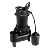 VEVOR Submersible Sewage Pump, 1 HP, 5200 GPH Cast Iron Sewage/Effluent Pump with Automatic Tethered Float Switch, 2-Inch NPT Discharge, 120V, 25 ft Max Lift, for Basement, Septic Tank, Residential