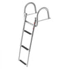VEVOR Boat Ladder, 3 Steps, Stainless Steel Telescoping Folding Swim Deck Ladder for Rear Entry Inboard, 600 lbs Capacity with Wide Anti-Slip Steps & Handrails, for Outboards, Yacht, Pontoon Boats