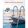 VEVOR Boat Ladder, 4 Steps, Stainless Steel Telescoping Folding Swim Deck Ladder for Rear Entry Inboard, 600lbs Capacity with Extra Wide Anti-Slip Steps & Handrails, for Outboards, Yacht, Pontoon Boat