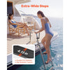 VEVOR Boat Ladder, 4 Steps, Stainless Steel Telescoping Folding Swim Deck Ladder for Rear Entry Inboard, 600lbs Capacity with Extra Wide Anti-Slip Steps & Handrails, for Outboards, Yacht, Pontoon Boat