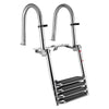 VEVOR Boat Ladder, 4 Steps, Stainless Steel Telescoping Folding Swim Deck Ladder for Rear Entry Inboard, 600lbs Capacity with Extra Wide Anti-Slip Steps & Handrails, for Outboards, Yacht, Pontoon Boat