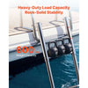 VEVOR Boat Ladder, 4 Steps, Stainless Steel Telescoping Folding Swim Deck Ladder for Rear Entry Inboard, 600 lbs Capacity with Wide Anti-Slip Steps & Handrails, for Outboards, Yacht, Pontoon Boats