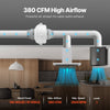 VEVOR 4 to 4.5 inch Radon Mitigation Fan System, Quiet 380 CFM Radon Mitigation Kit with 2 Couplers, Waterproof Radon Fan Electric Inline Duct Fan Exhaust Fan for Indoor Outdoor Ventilation