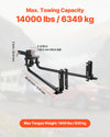 VEVOR HL14000 weight distribution hitch - max towing 14000 lbs / max tongue 1400 lbs infographic