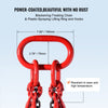 VEVOR Chain Sling, 1/4 inch x 5 ft Lifting Chains with Hooks, G80 Engine Chain Hoist Lifts, 6600 lbs/3 Ton Lifting Sling Chains for Engine Hoist, Engine Lift Chain with 4 Leg Grab Hooks and Adjusters