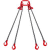 VEVOR Chain Sling, 5/16 inch x 10 ft Lifting Chains with Hooks, G80 Engine Chain Hoist Lifts, 11000 lbs/5 Ton Lifting Sling Chains for Engine Hoist, Engine Lift Chain with 4 Leg Grab Hooks & Adjusters