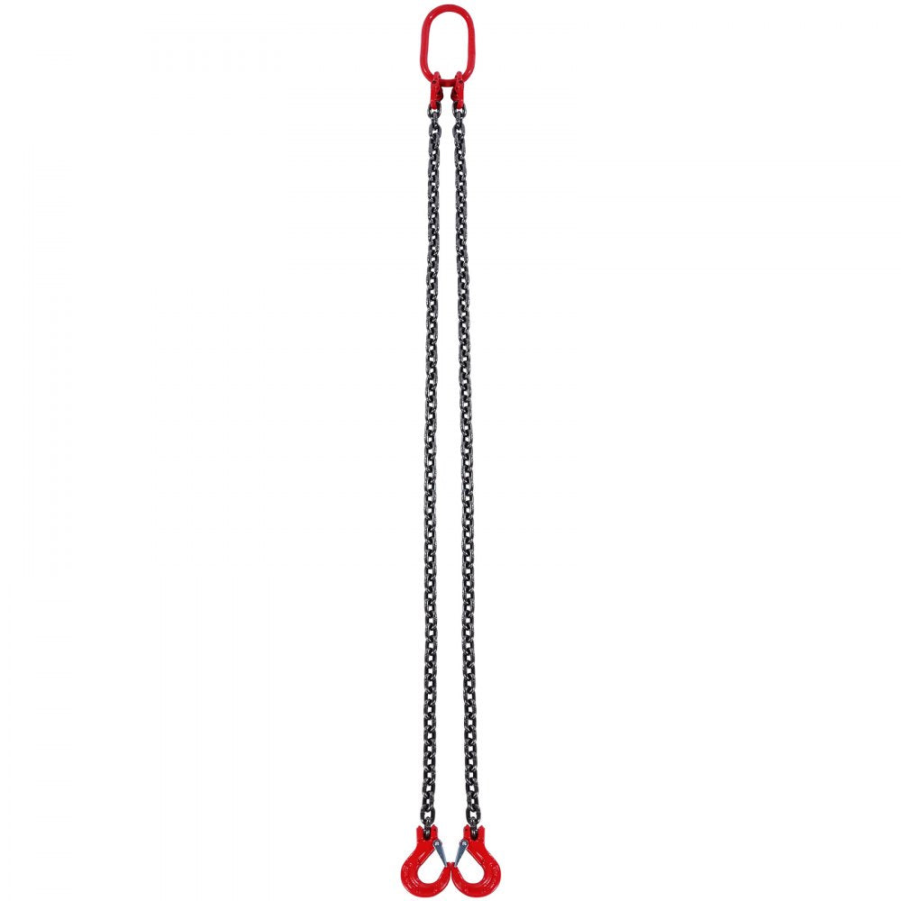 VEVOR Chain Sling, 5/16 inch x 5 ft Lifting Chains with Hooks, G80 Engine Chain Hoist Lifts, 6600 lbs/3 Ton Capacity Lifting Sling Chains for Engine Hoist, Engine Lift Chain with 2 Leg Grab Hooks