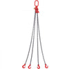 VEVOR Chain Sling, 5/16 inch x 5 ft Lifting Chains with Hooks, G80 Engine Chain Hoist Lifts, 11000 lbs/5 Ton Lifting Sling Chains for Engine Hoist, Engine Lift Chain with 4 Leg Grab Hooks & Adjusters