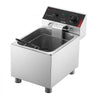 VEVOR Commercial Electric Deep Fryer, 12.15 Qt, 1750W Stainless Steel Countertop Fryer with Basket and Lid, Overheat Protection, Temp Control, Adjustable Feet for Commercial Restaurant Use, Silver