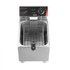 VEVOR Commercial Electric Deep Fryer, 12.15 Qt, 1750W Stainless Steel Countertop Fryer with Basket and Lid, Overheat Protection, Temp Control, Adjustable Feet for Commercial Restaurant Use, Silver