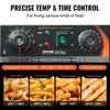 VEVOR Commercial Deep Fryer, 1500W Electric Countertop Fryer with Basket, 11.6Qt / 11L Stainless Steel Single Oil Fryer with Time & Temp Control, Overheat Protection, for Kitchen Restaurant Use