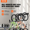 VEVOR Bike Storage Rack, 4 Bike Racks and 2 Helmets Hooks, Wall Mount Bike Storage Hanger, Home & Garage Organizer, Customizable for Various Bike Sizes, Adjustable Holder, Holds Up to 200 lbs, 32-inch